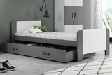 Jugendbett Darius, 80X200 mit Schublade, grau
