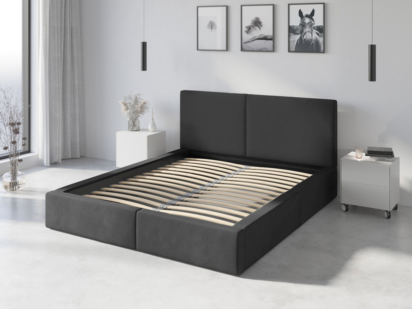 Polsterbett Schlafzimmerbett Doppelbett Hilton 120X200, graphit