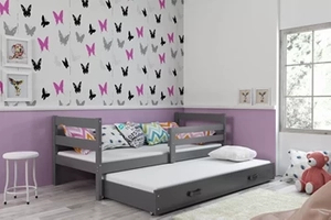 Ausziehbett für Jugendliche Erik, 80x190, mit Schublade, grau