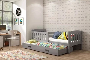 Ausziehbett für Jugendliche Jakob, 80x190, mit Schublade, grau
