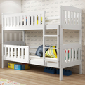 Stockbett für Jugendliche Jakob, 90x190, mit Matratze, weiß