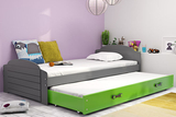 Ausziehbett für Jugendliche Lilly, 90x200, mit Schublade, grau/grün