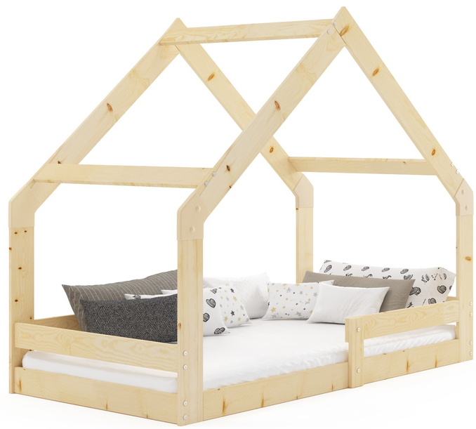 Hausbett für Kinder, 80x160, naturholz