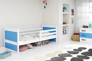 Jugendbett Richard, 80x190, mit Matratze, weiß/blau