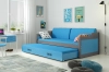 90 X 200 \ Graphit \ Schublade + Zusatzbett \ Blau \ Mit Matratze