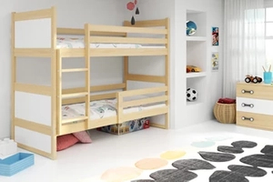 Stockbett für Jugendliche Richard, 90x200, mit Matratze, Kiefer/weiß