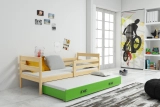 Ausziehbett für Jugendliche Erik, 80x190, mit Matratze und Schublade, Kiefer/grün
