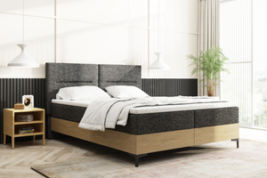 Boxspringbett 160x200 mit Stauraum und Matratzen aus Eiche Imperial