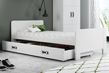 Jugendbett Darius, 80x200, mit Matratze und Schublade, weiß