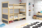 Stockbett für Jugendliche Richard, 90x200, Kiefer/grau