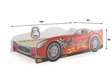 Kinderbett Cars, 80x160, mit Matratze, rot