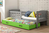 Ausziehbett für Jugendliche Jakob, 80x190, mit Schublade, grau/grün