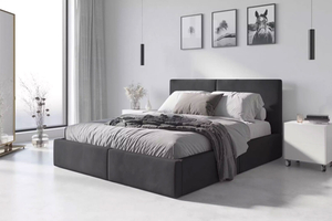 Polsterbett Schlafzimmerbett Doppelbett Hilton 120X200, graphit