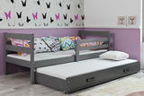 Ausziehbett für Jugendliche Erik, 90x200, mit Matratze und Schublade, grau