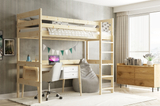 Jugend-Hochbett – Naturholz 90x200