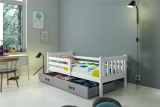 Jugendbett Lieb, 90x200, mit Matratze und Schublade, weiß/grau