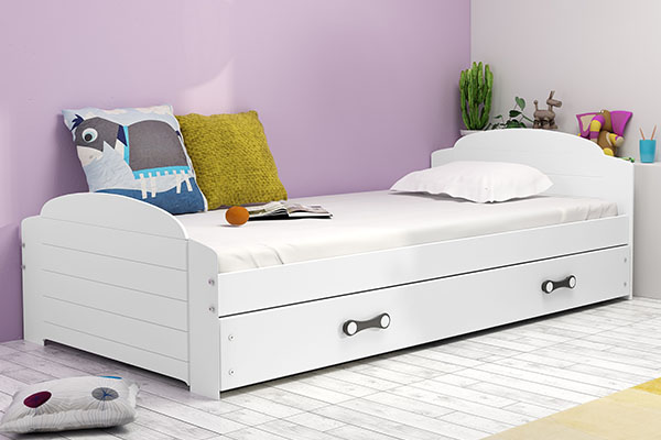 Jugendbett Lilly, 90x200, mit Matratze und Schublade, weiß