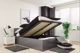 Doppelbett Panamax, 140x200, mit Matratze und Stauraum, grau