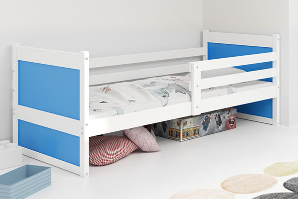 Jugendbett Richard, 80x190, mit Matratze, weiß/blau
