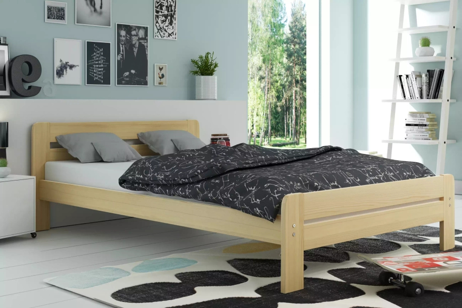 Doppelbett Dallas, 160x200, mit Matratze, Kiefer