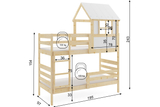 Hochbett in Hausform mit Dach – Erik aus Naturholz 90x190