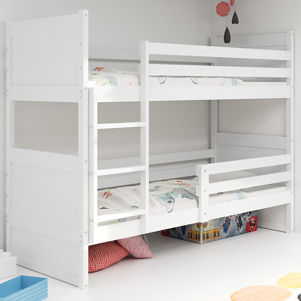 Stockbett für Jugendliche Richard, 90x200, mit Matratze, weiß