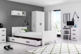 Jugendbett Darius, 80x200, mit Matratze und Schublade, weiß