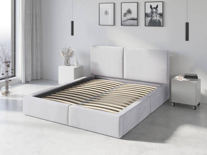 Polsterbett Schlafzimmerbett Doppelbett Hilton 120X200, weiß