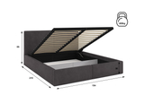 Polsterbett Schlafzimmerbett Doppelbett HILTON 140X200 mit Stauraum, graphit