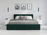 Polsterbett Schlafzimmerbett Doppelbett HILTON 140X200 mit Stauraum, grün