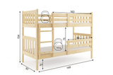 Stockbett für Jugendliche Kacpar, 90x190, mit Matratze, naturholz