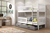 Stockbett für Jugendliche Jakob, 90x190, mit Schublade, weiß/grau