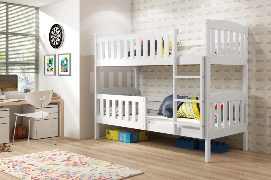 Stockbett für Jugendliche Jakob, 90x190, mit Matratze, weiß