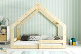 Hausbett für Kinder, 80x160, naturholz