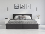 Polsterbett Schlafzimmerbett Doppelbett HILTON 140X200 mit Stauraum, graphit