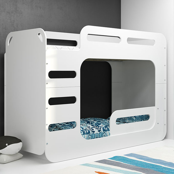Stockbett für Jugendliche Max 2, 80X200, mit Matratze, weiß