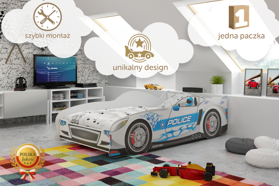 Kinderbett Cars, 80x160, silber