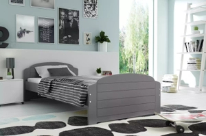 Jugendbett Lilly, 90x200, mit Matratze, grau