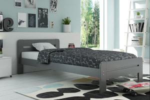 Doppelbett Dallas, 160x200, mit Matratze, grau