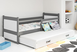 Ausziehbett für Jugendliche Richard, 90x200, mit Schublade, grau/weiß