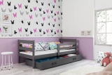 Jugendbett Erik, 80x190, mit Schublade, grau