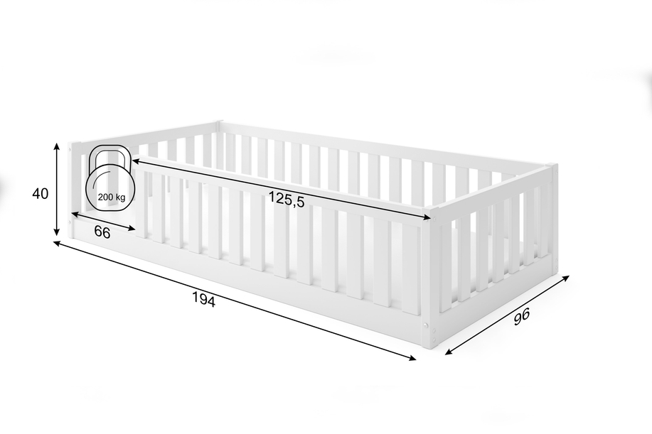 Kinderbett Bella Sima, 90x190, weiß