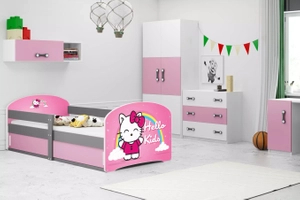 Kinderbett Lucas 1, 80x160, mit Matratze und Stauraum, Hello Kids, grau