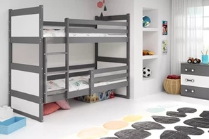 Stockbett für Jugendliche Richard, 90x200, grau/weiß