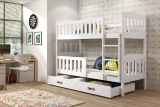 Stockbett für Jugendliche Jakob, 90x200, mit Schublade, weiß