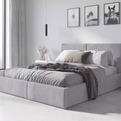 Polsterbett Schlafzimmerbett Doppelbett Hilton 120X200, hellgrau