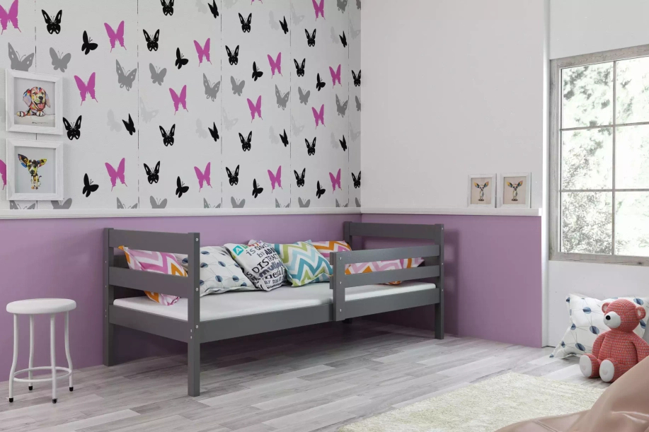 Jugendbett Erik, 90x200, mit Matratze, grau
