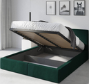 Polsterbett Schlafzimmerbett Doppelbett HILTON 140X200 mit Stauraum, grün