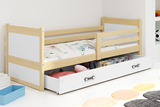 Jugendbett Richard, 90x200, mit Schublade, Kiefer/weiß