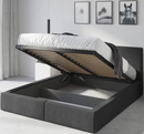 Polsterbett Schlafzimmerbett Doppelbett HILTON 140X200 mit Stauraum, graphit